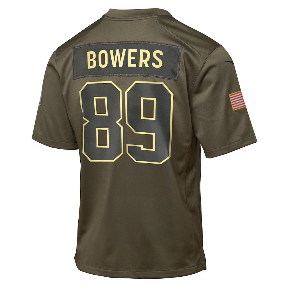 Brock Bowers Las Vegas Raiders Youth 2025 Salute to Service Game Jersey - Olive - Nike