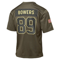 Brock Bowers Las Vegas Raiders Youth 2025 Salute to Service Game Jersey - Olive - Nike
