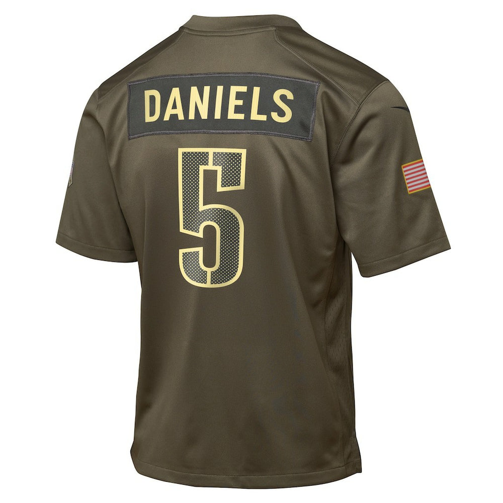 Jayden Daniels Washington Commanders Youth 2025 Salute to Service Game Jersey - Olive - Nike