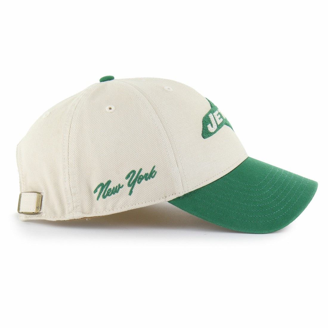 New York Jets '47 Fairfield MVP Throwback Adjustable Hat - Cream/Kelly Green - 47 brand