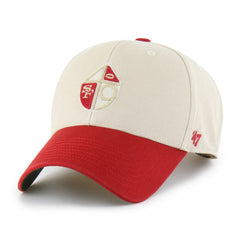 San Francisco 49ers '47 Fairfield MVP Throwback Adjustable Hat - Cream/Scarlet - 47 brand