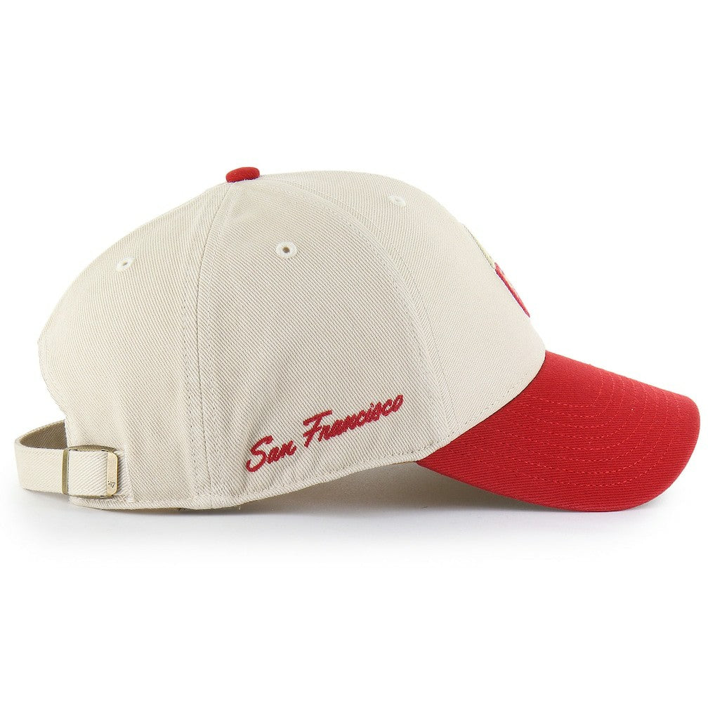 San Francisco 49ers '47 Fairfield MVP Throwback Adjustable Hat - Cream/Scarlet - 47 brand