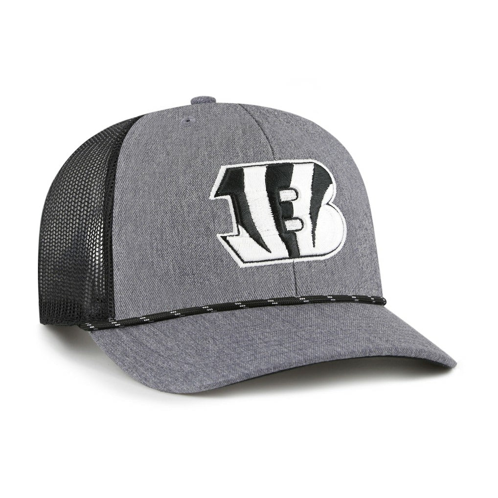 Cincinnati Bengals '47 Carbon Rope Trucker Adjustable Hat - Heather Charcoal - 47 brand