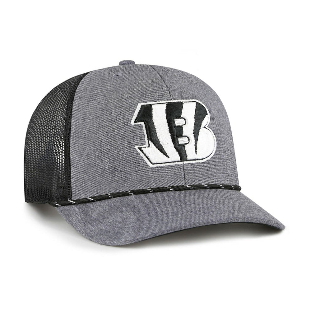 Cincinnati Bengals '47 Carbon Rope Trucker Adjustable Hat - Heather Charcoal - 47 brand