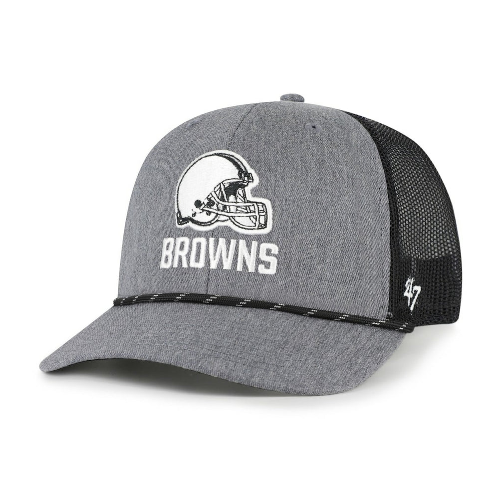 Cleveland Browns '47 Carbon Rope Trucker Adjustable Hat - Heather Charcoal - 47 brand