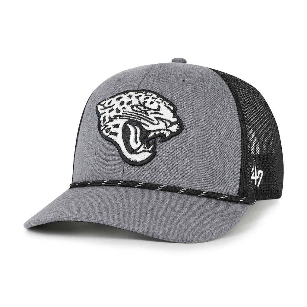 Jacksonville Jaguars '47 Carbon Rope Trucker Adjustable Hat - Heather Charcoal - 47 brand