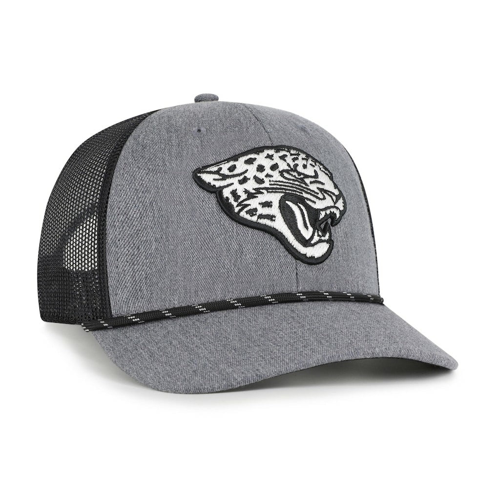 Jacksonville Jaguars '47 Carbon Rope Trucker Adjustable Hat - Heather Charcoal - 47 brand