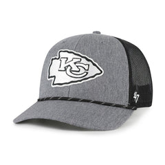 Kansas City Chiefs '47 Carbon Rope Trucker Adjustable Hat - Heather Charcoal - 47 brand