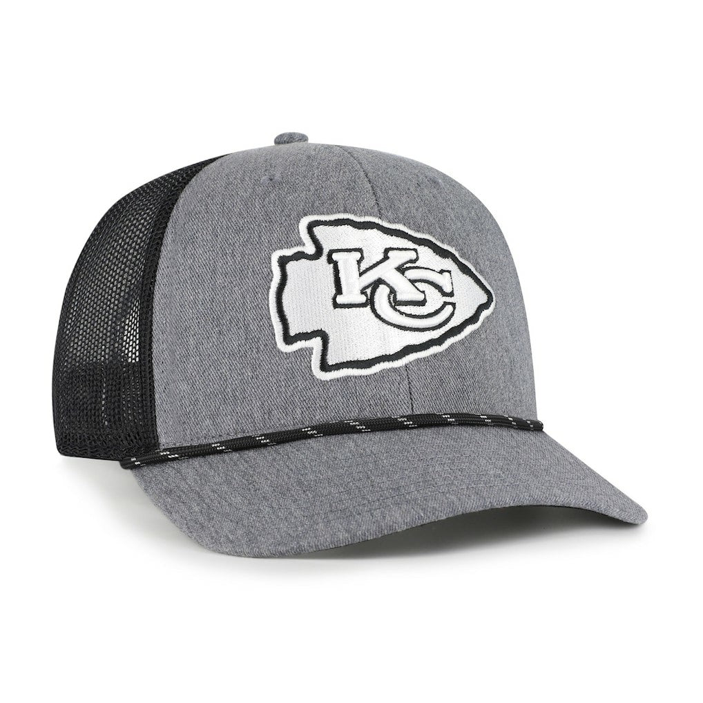 Kansas City Chiefs '47 Carbon Rope Trucker Adjustable Hat - Heather Charcoal - 47 brand
