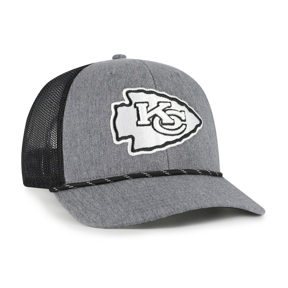 Kansas City Chiefs '47 Carbon Rope Trucker Adjustable Hat - Heather Charcoal - 47 brand