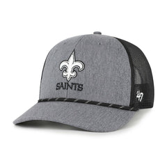 New Orleans Saints '47 Carbon Rope Trucker Adjustable Hat - Heather Charcoal - 47 brand