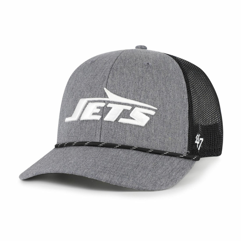 New York Jets '47 Carbon Rope Trucker Adjustable Hat - Heather Charcoal - 47 brand