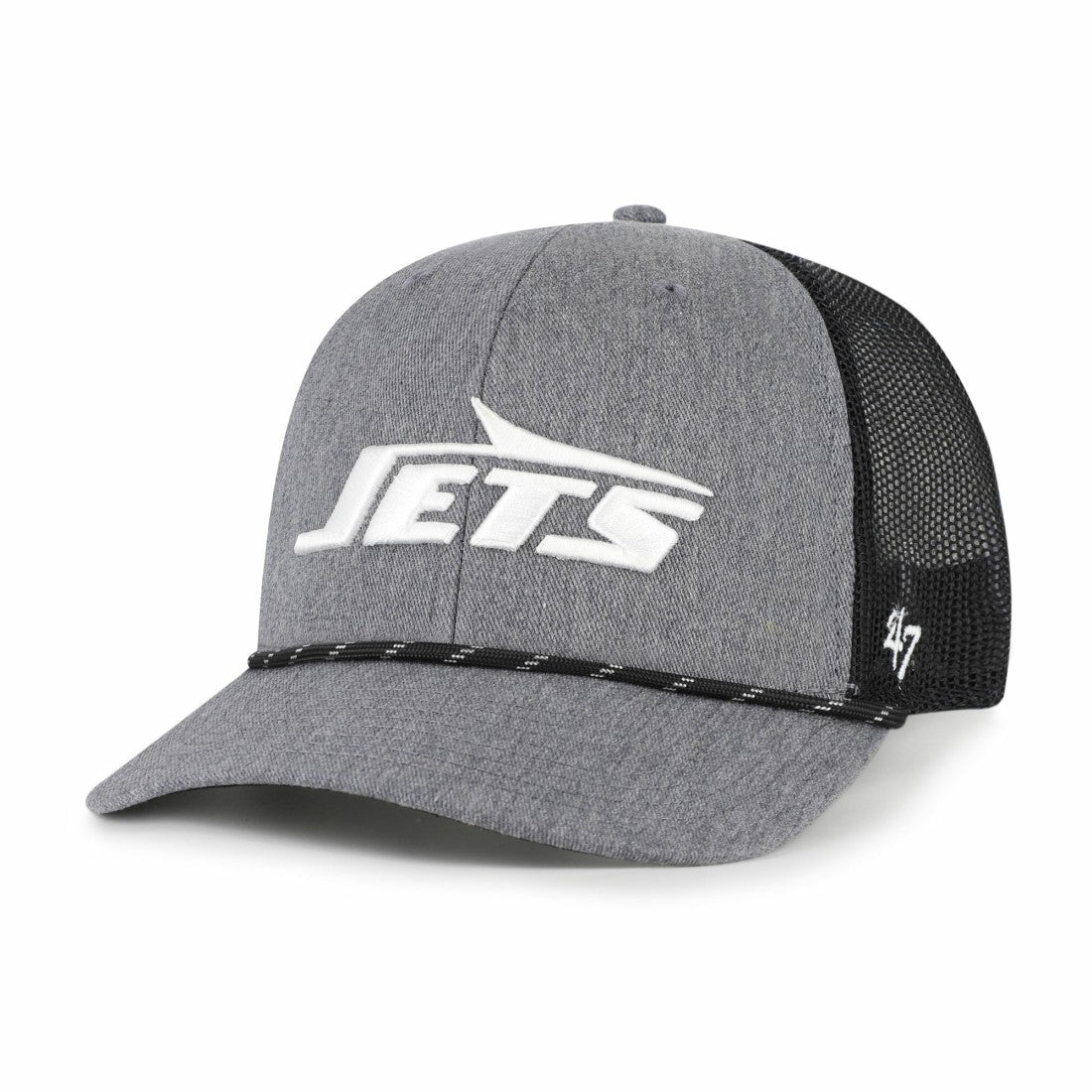 New York Jets '47 Carbon Rope Trucker Adjustable Hat - Heather Charcoal - 47 brand