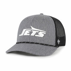New York Jets '47 Carbon Rope Trucker Adjustable Hat - Heather Charcoal - 47 brand