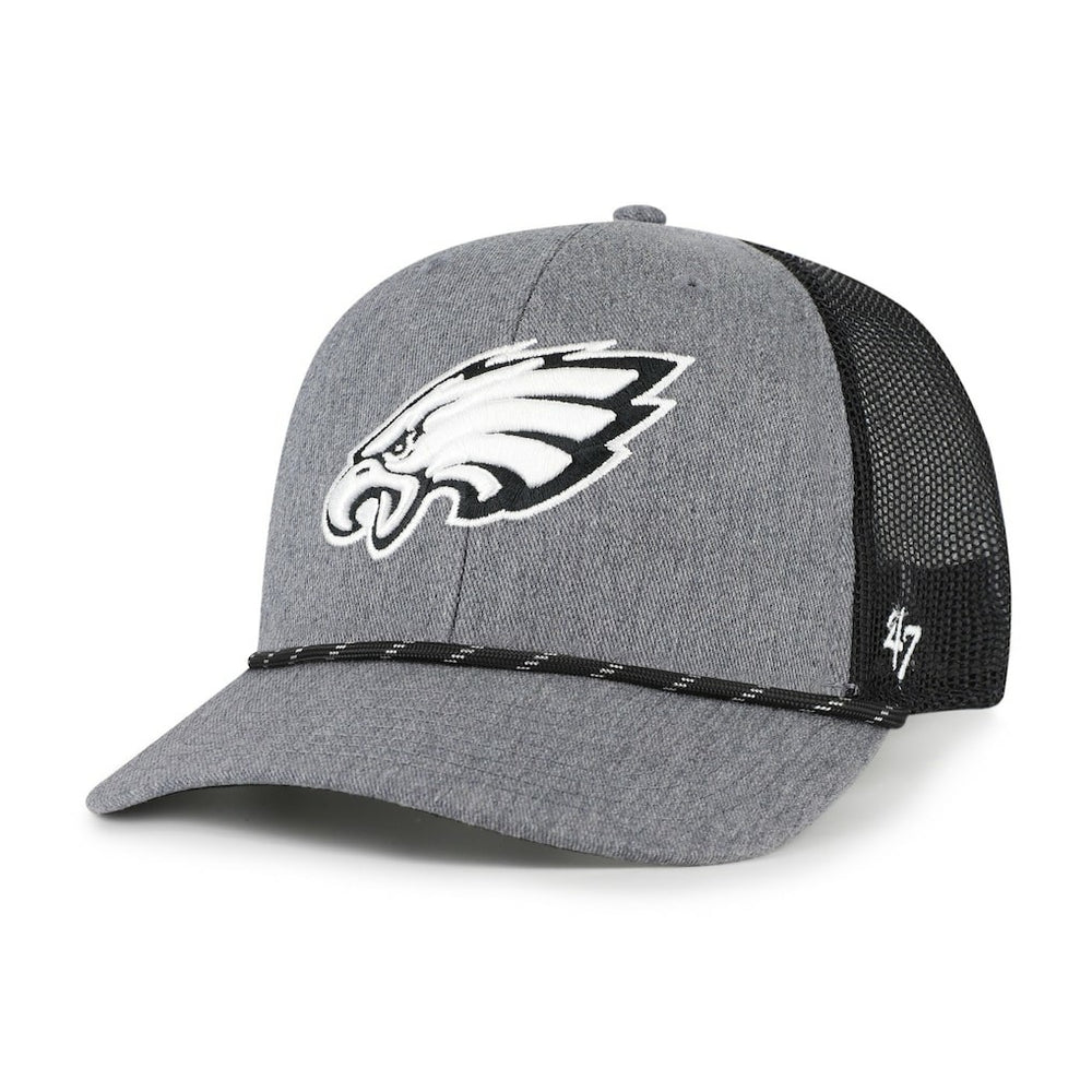 Philadelphia Eagles '47 Carbon Rope Trucker Adjustable Hat - Heather Charcoal - 47 brand