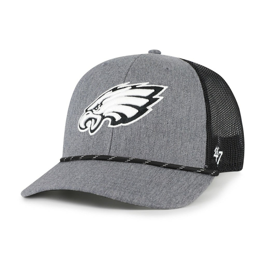 Philadelphia Eagles '47 Carbon Rope Trucker Adjustable Hat - Heather Charcoal - 47 brand