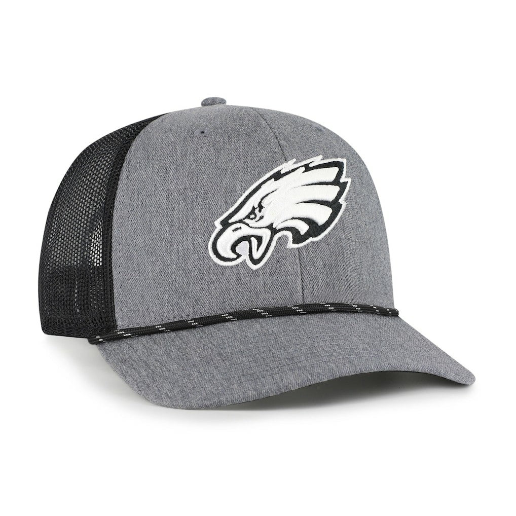 Philadelphia Eagles '47 Carbon Rope Trucker Adjustable Hat - Heather Charcoal - 47 brand