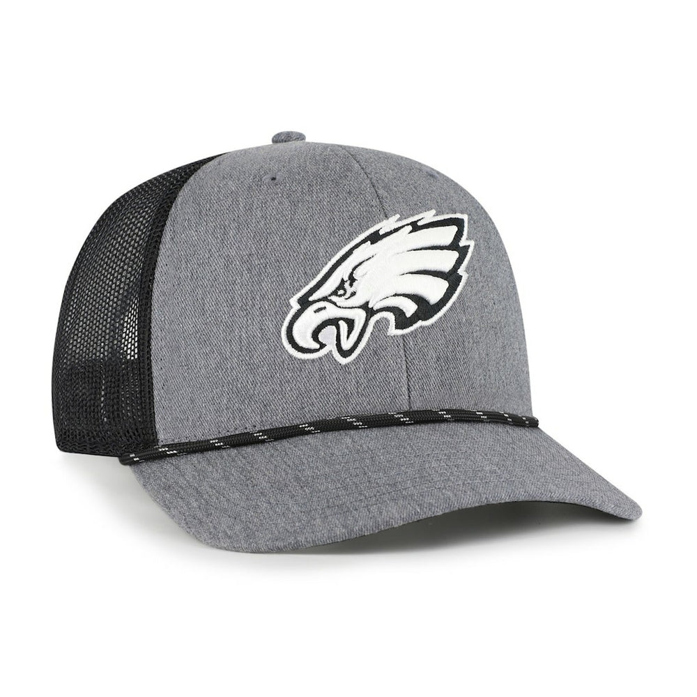 Philadelphia Eagles '47 Carbon Rope Trucker Adjustable Hat - Heather Charcoal - 47 brand