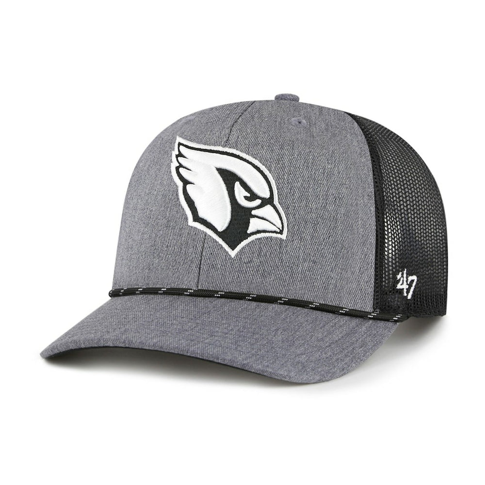 Arizona Cardinals '47 Carbon Rope Trucker Adjustable Hat - Heather Charcoal - 47 brand