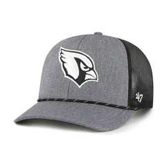 Arizona Cardinals '47 Carbon Rope Trucker Adjustable Hat - Heather Charcoal - 47 brand