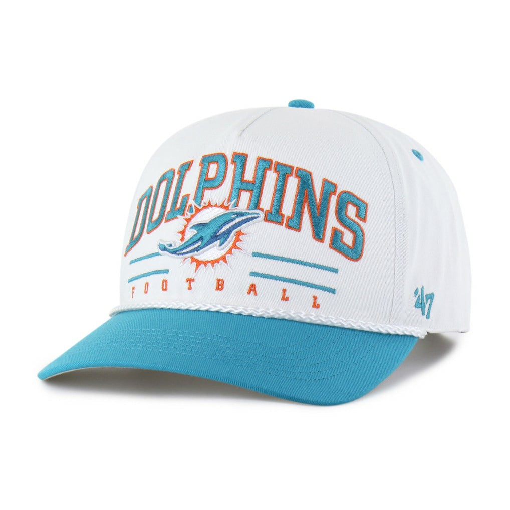 Miami Dolphins '47 Roscoe Two-Toned Hitch Adjustable Hat - White/Aqua - 47 brand