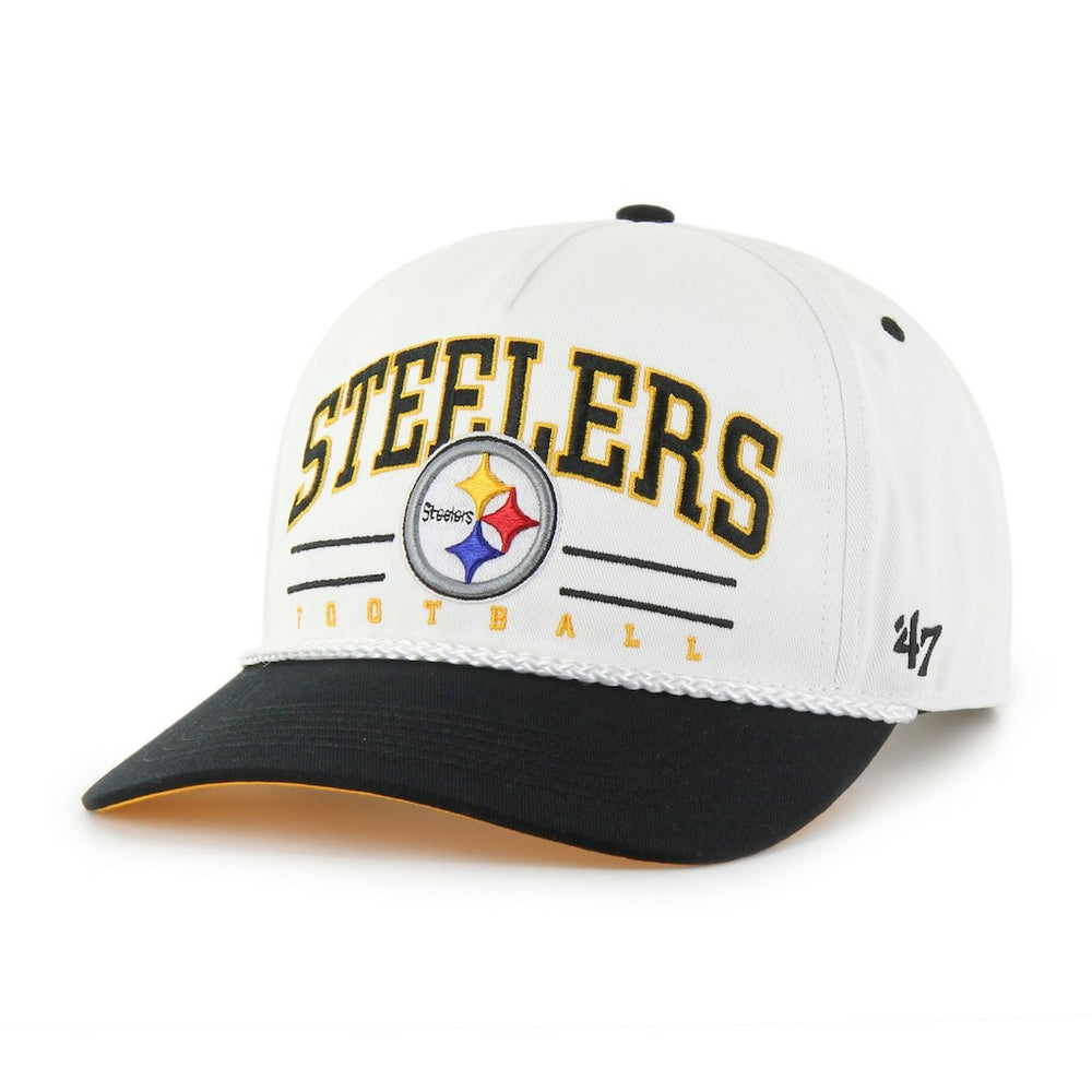 Pittsburgh Steelers '47 Roscoe Two-Toned Hitch Adjustable Hat - White/Black - 47 brand