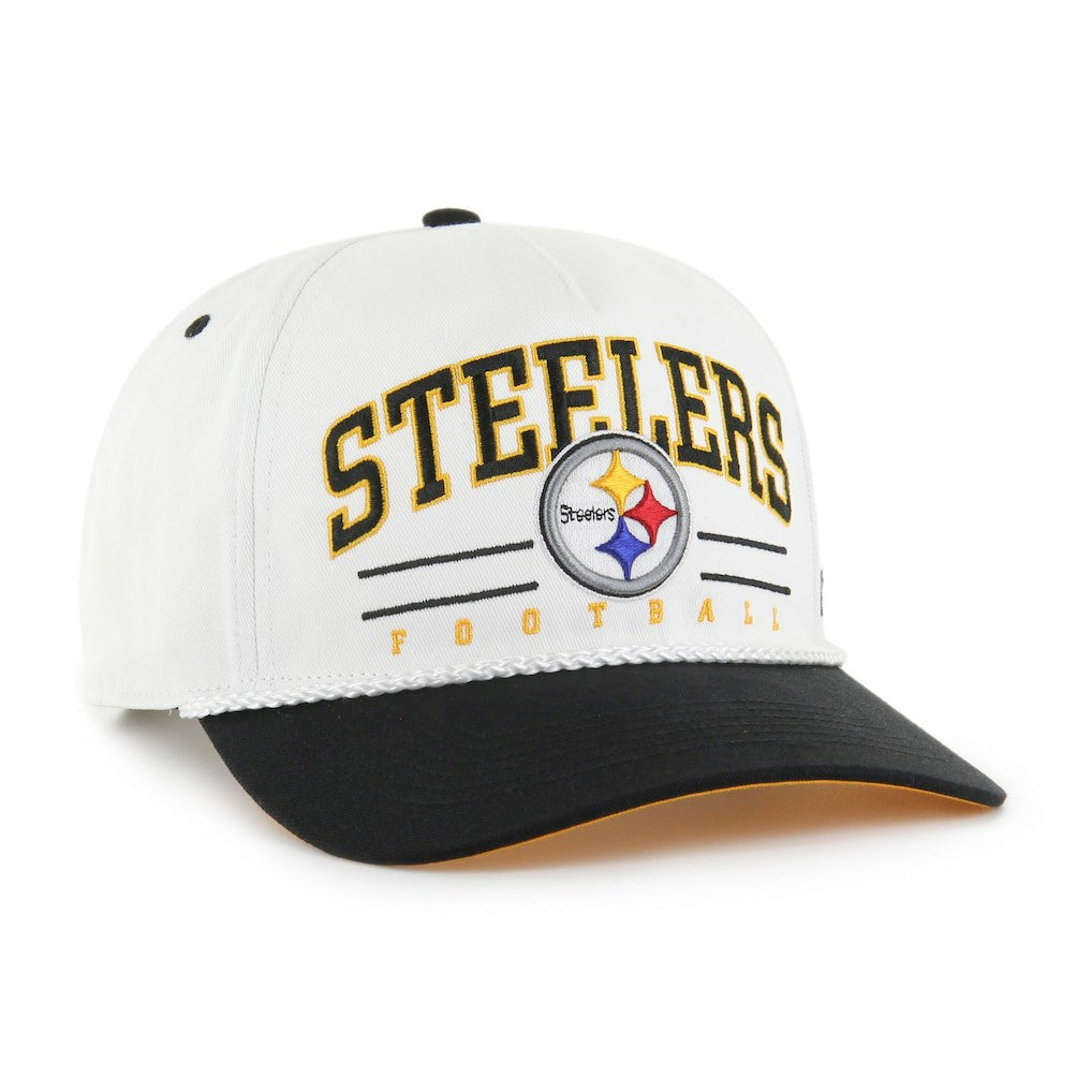 Pittsburgh Steelers '47 Roscoe Two-Toned Hitch Adjustable Hat - White/Black - 47 brand