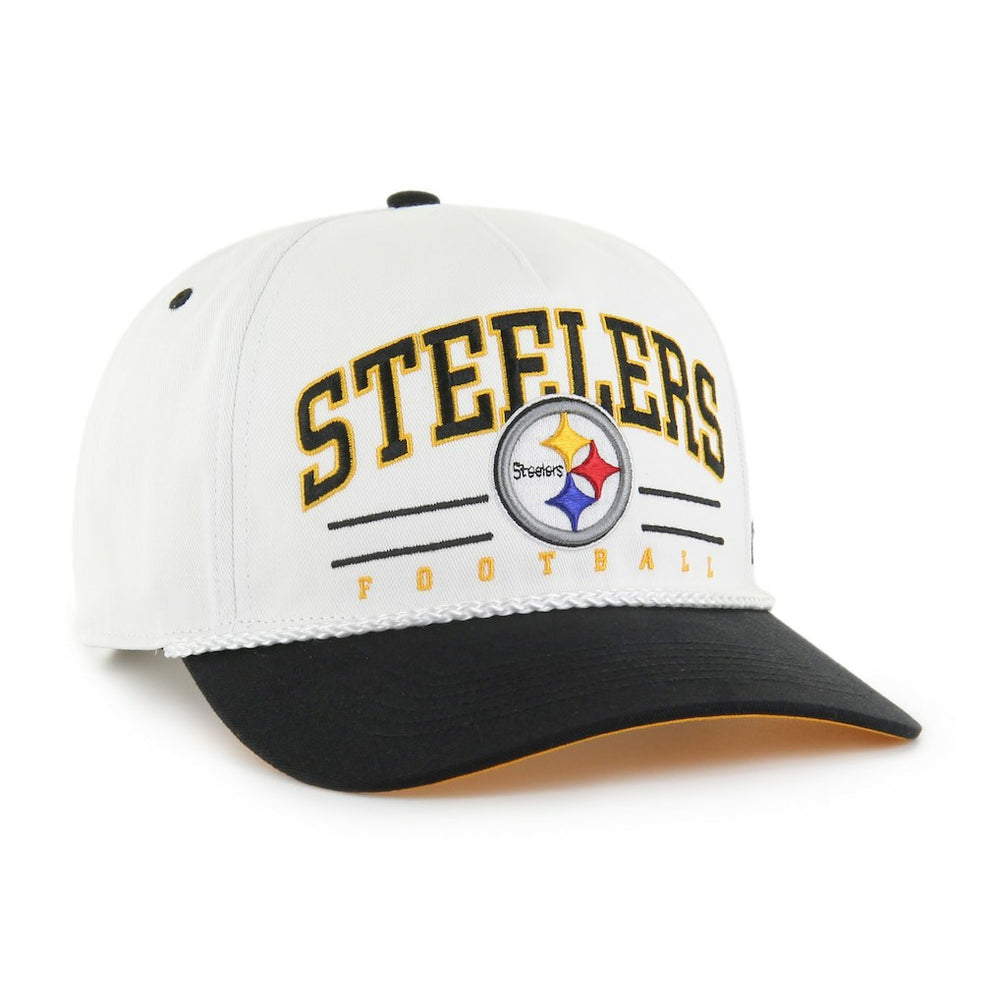Pittsburgh Steelers '47 Roscoe Two-Toned Hitch Adjustable Hat - White/Black - 47 brand