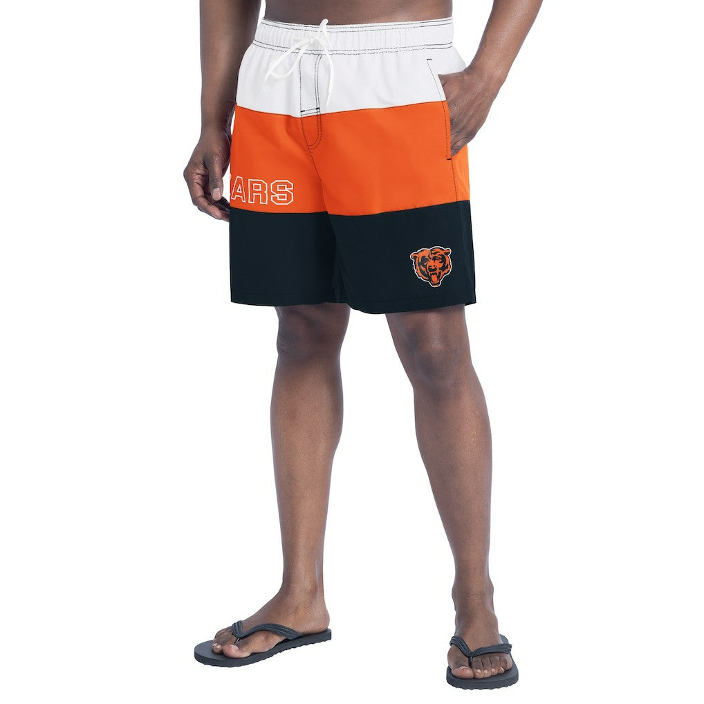 Chicago Bears G-III Sports by Carl Banks Sunrise Volley Swim Shorts - Navy/Orange - NFL