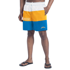 Los Angeles Chargers G-III Sports by Carl Banks Sunrise Volley Swim Shorts - Powder Blue/Gold - NFL