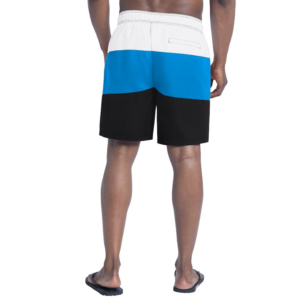 Carolina Panthers G-III Sports by Carl Banks Sunrise Volley Swim Shorts - Black/Blue - NFL