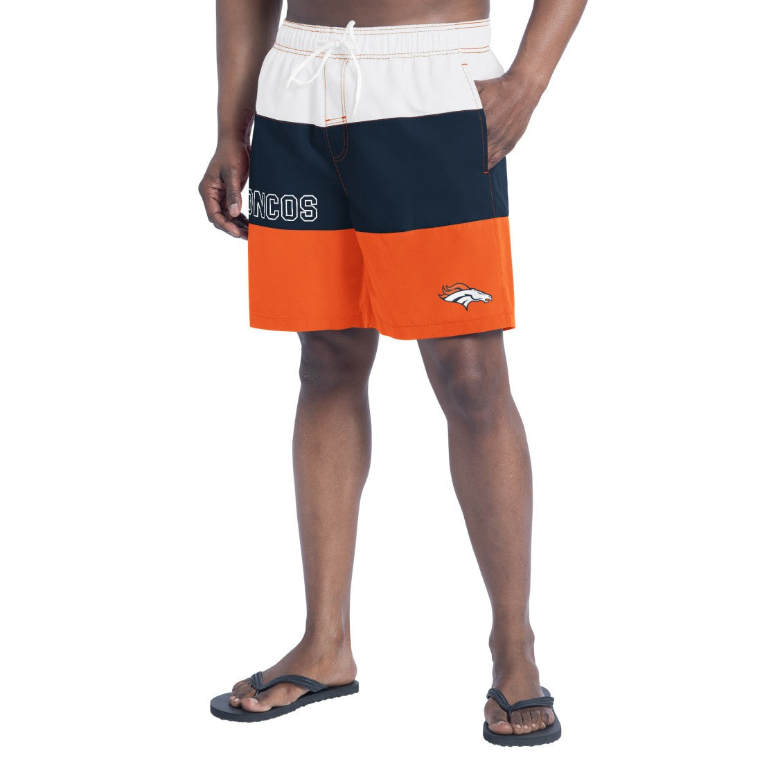 Denver Broncos G-III Sports by Carl Banks Sunrise Volley Swim Shorts - Orange/Navy - NFL