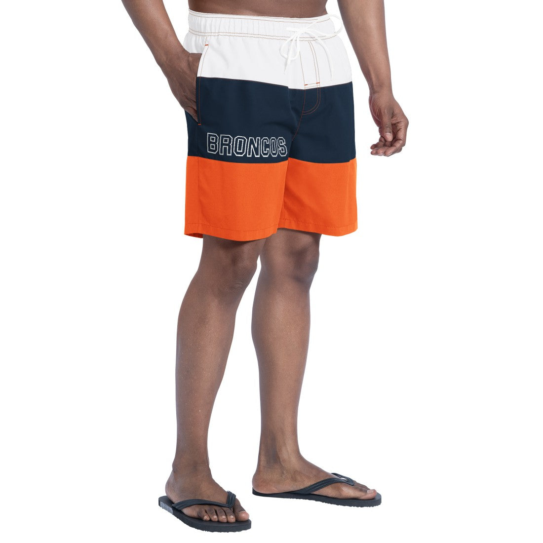 Denver Broncos G-III Sports by Carl Banks Sunrise Volley Swim Shorts - Orange/Navy - NFL
