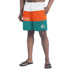 Miami Dolphins G-III Sports by Carl Banks Sunrise Volley Swim Shorts - Aqua/Orange - NFL
