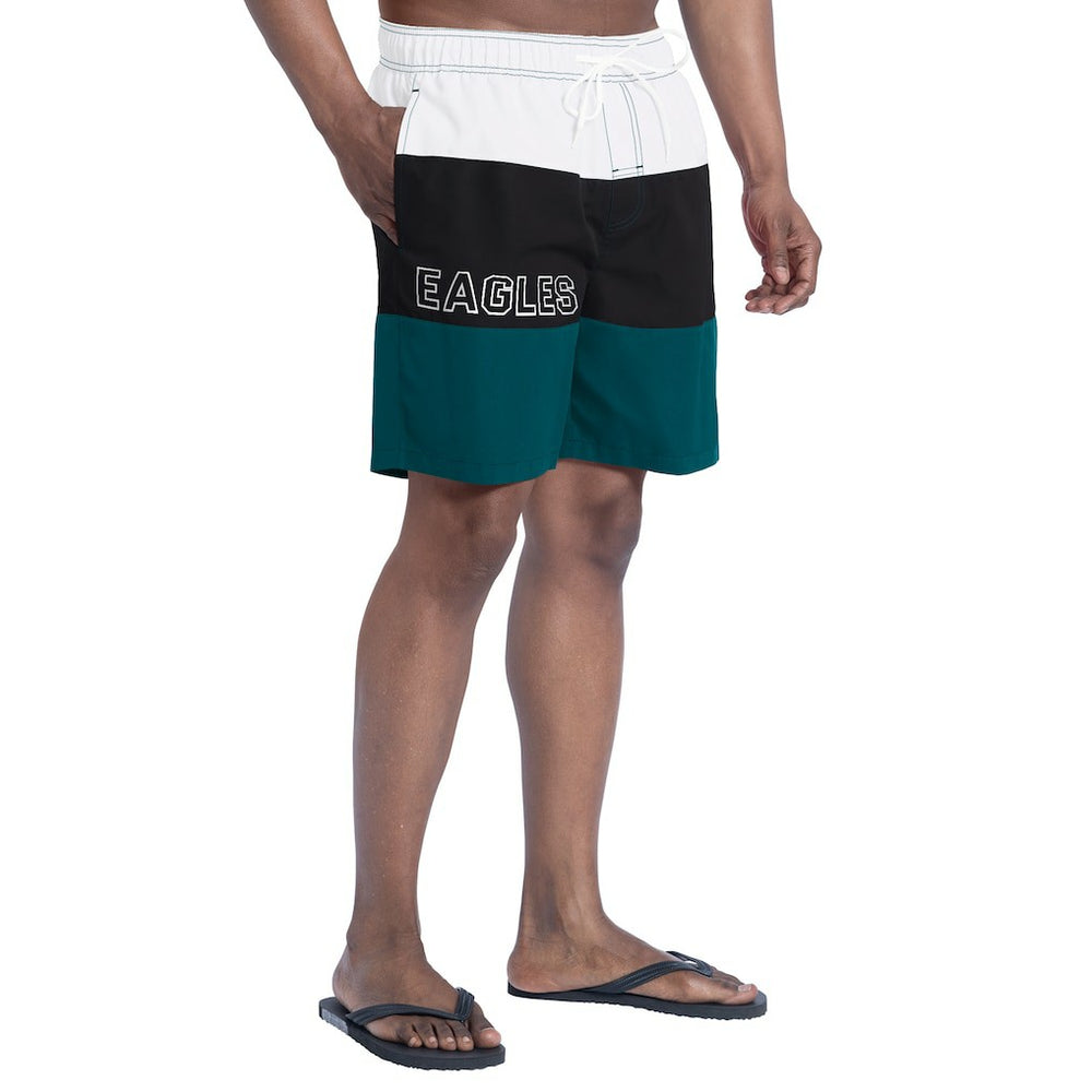 Philadelphia Eagles G-III Sports by Carl Banks Sunrise Volley Swim Shorts - Midnight Green/Black - NFL