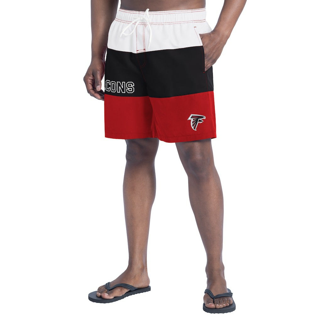 Atlanta Falcons G-III Sports by Carl Banks Sunrise Volley Swim Shorts - Red/Black - NFL