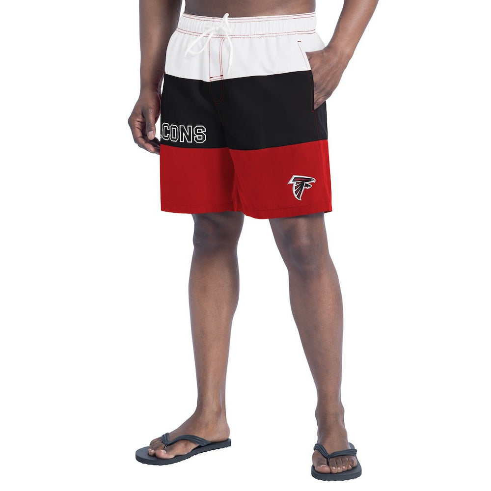 Atlanta Falcons G-III Sports by Carl Banks Sunrise Volley Swim Shorts - Red/Black - NFL