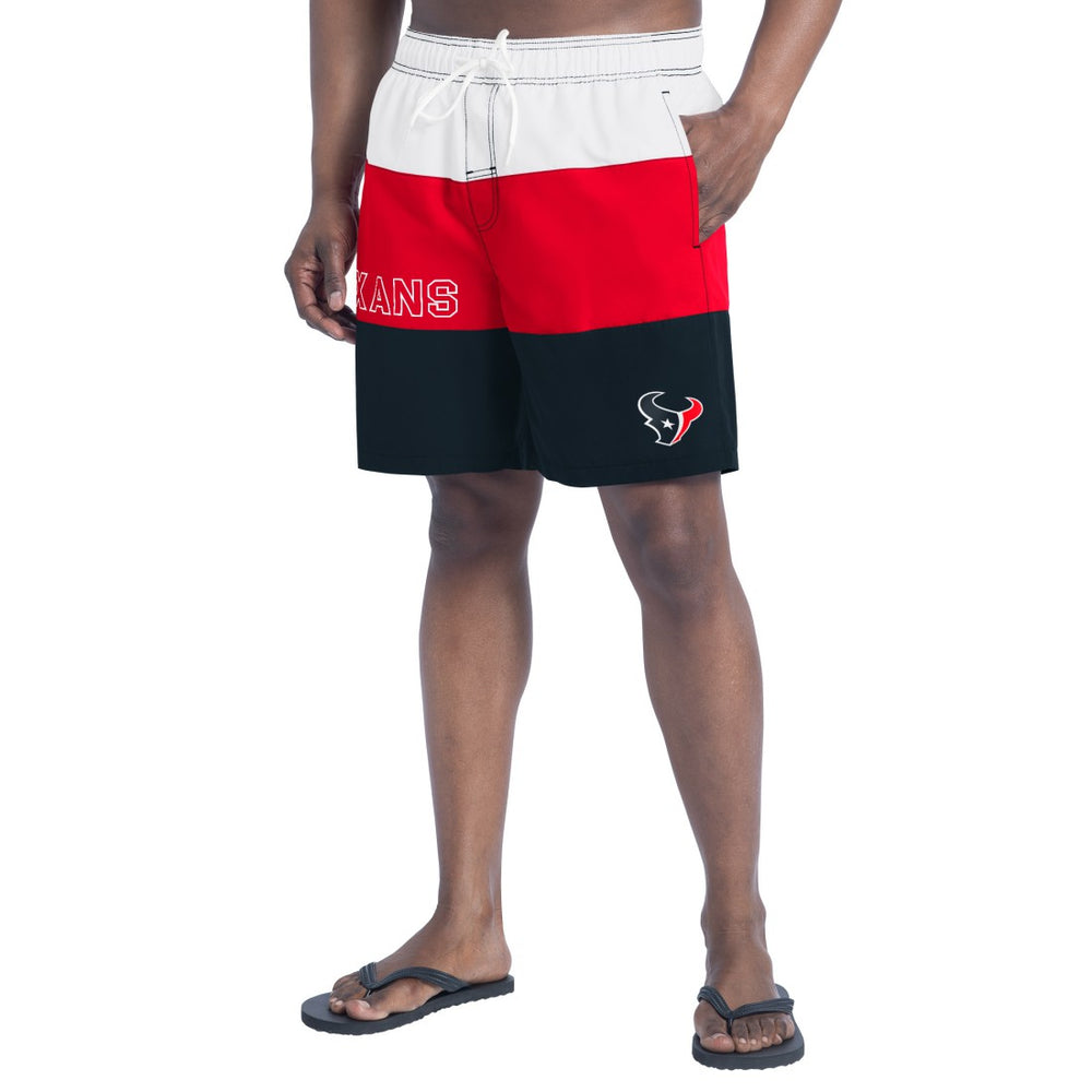 Houston Texans G-III Sports by Carl Banks Sunrise Volley Swim Shorts - Navy/Red - NFL