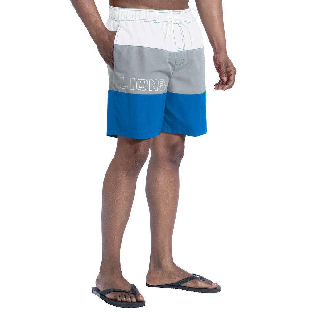 Detroit Lions G-III Sports by Carl Banks Sunrise Volley Swim Shorts - Blue/Silver - NFL