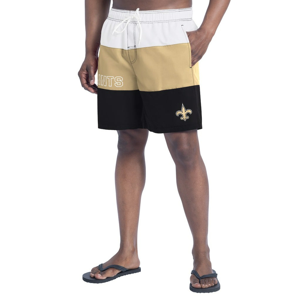 New Orleans Saints G-III Sports by Carl Banks Sunrise Volley Swim Shorts - Black/Gold - NFL