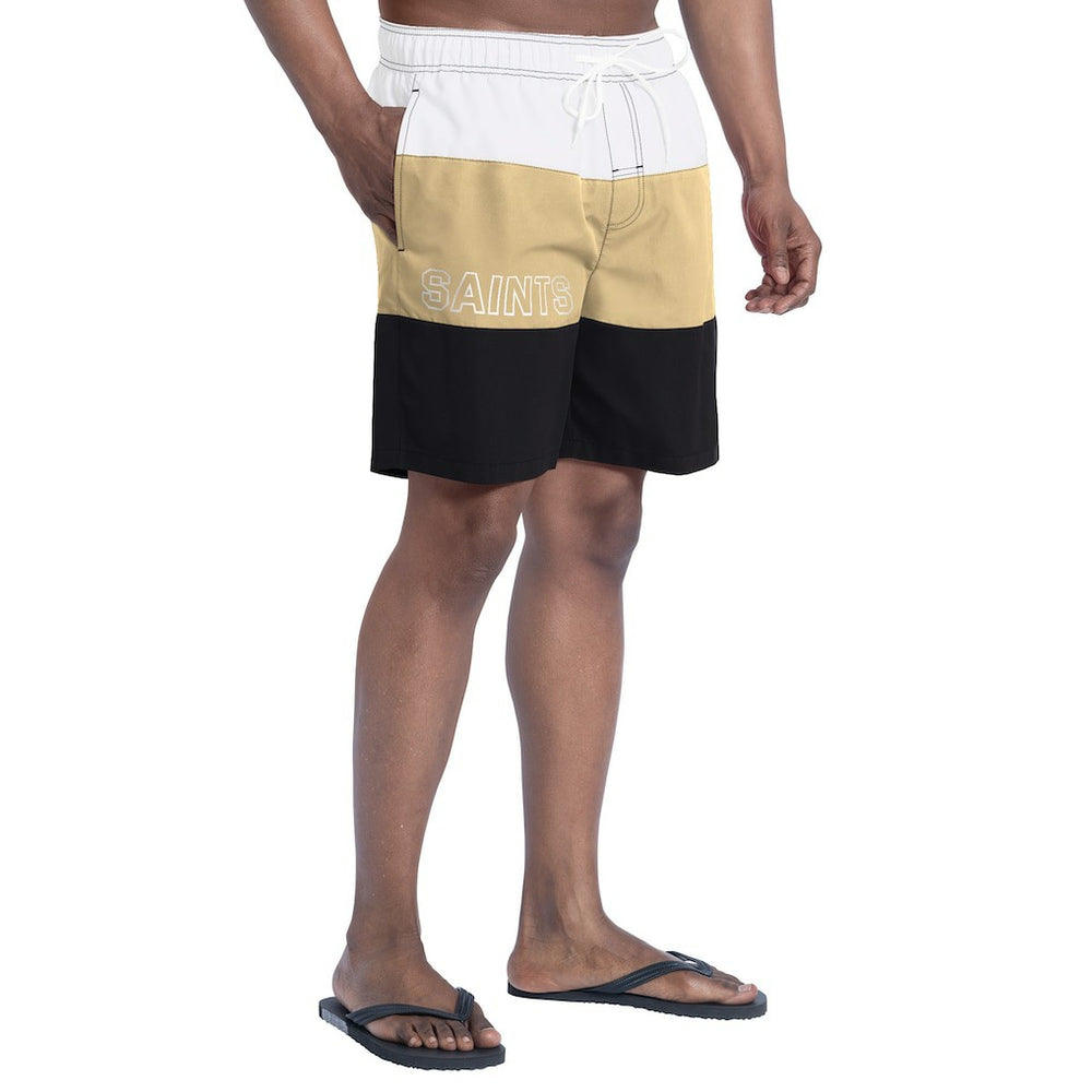 New Orleans Saints G-III Sports by Carl Banks Sunrise Volley Swim Shorts - Black/Gold - NFL