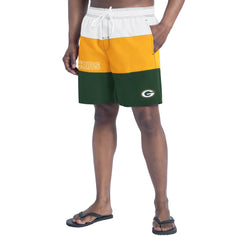 Green Bay Packers G-III Sports by Carl Banks Sunrise Volley Swim Shorts - Green/Gold - NFL
