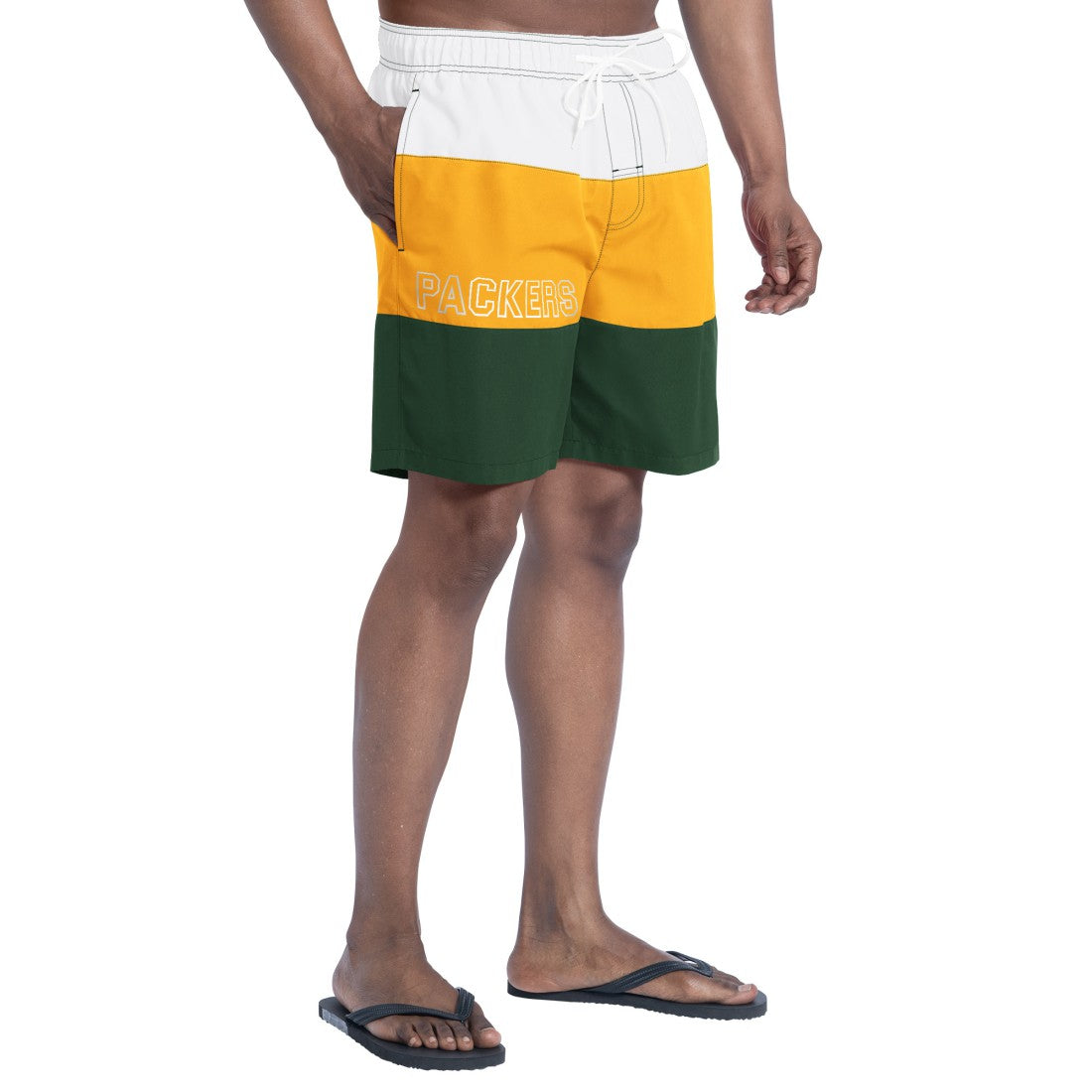 Green Bay Packers G-III Sports by Carl Banks Sunrise Volley Swim Shorts - Green/Gold - NFL