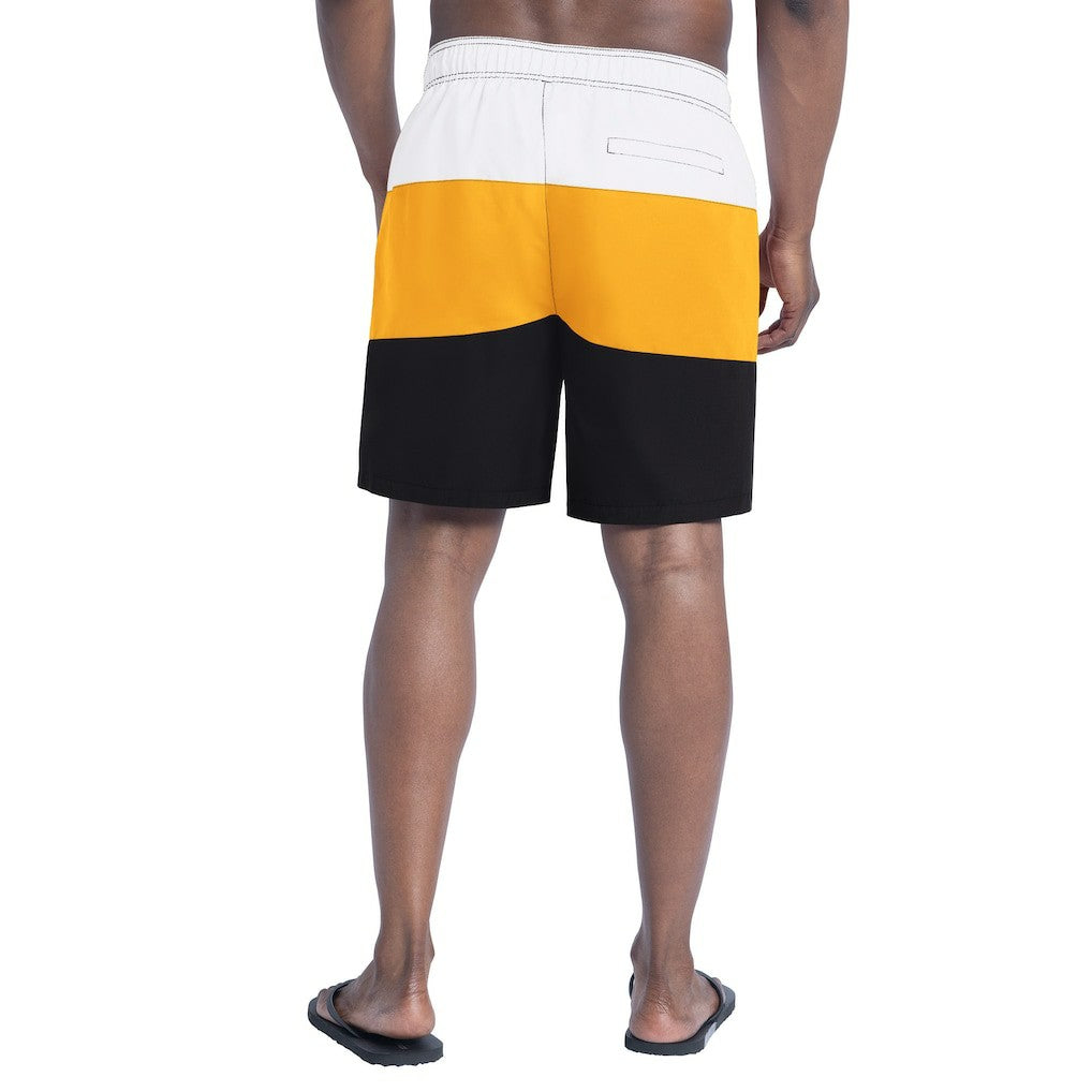 Pittsburgh Steelers G-III Sports by Carl Banks Sunrise Volley Swim Shorts - Black/Gold - NFL