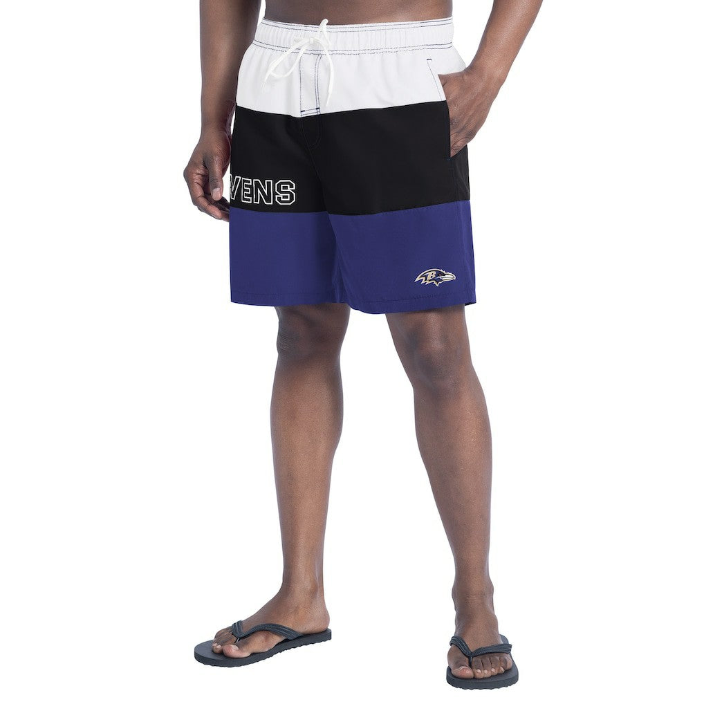 Baltimore Ravens G-III Sports by Carl Banks Sunrise Volley Swim Shorts - Purple/Black - NFL