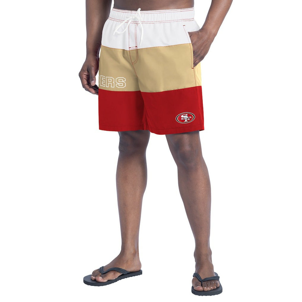 San Francisco 49ers G-III Sports by Carl Banks Sunrise Volley Swim Shorts - Scarlet/Gold - NFL