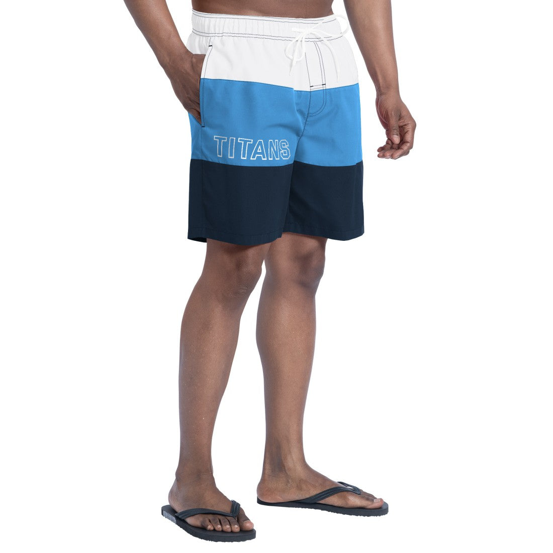 Tennessee Titans G-III Sports by Carl Banks Sunrise Volley Swim Shorts - Navy/Light Blue - NFL