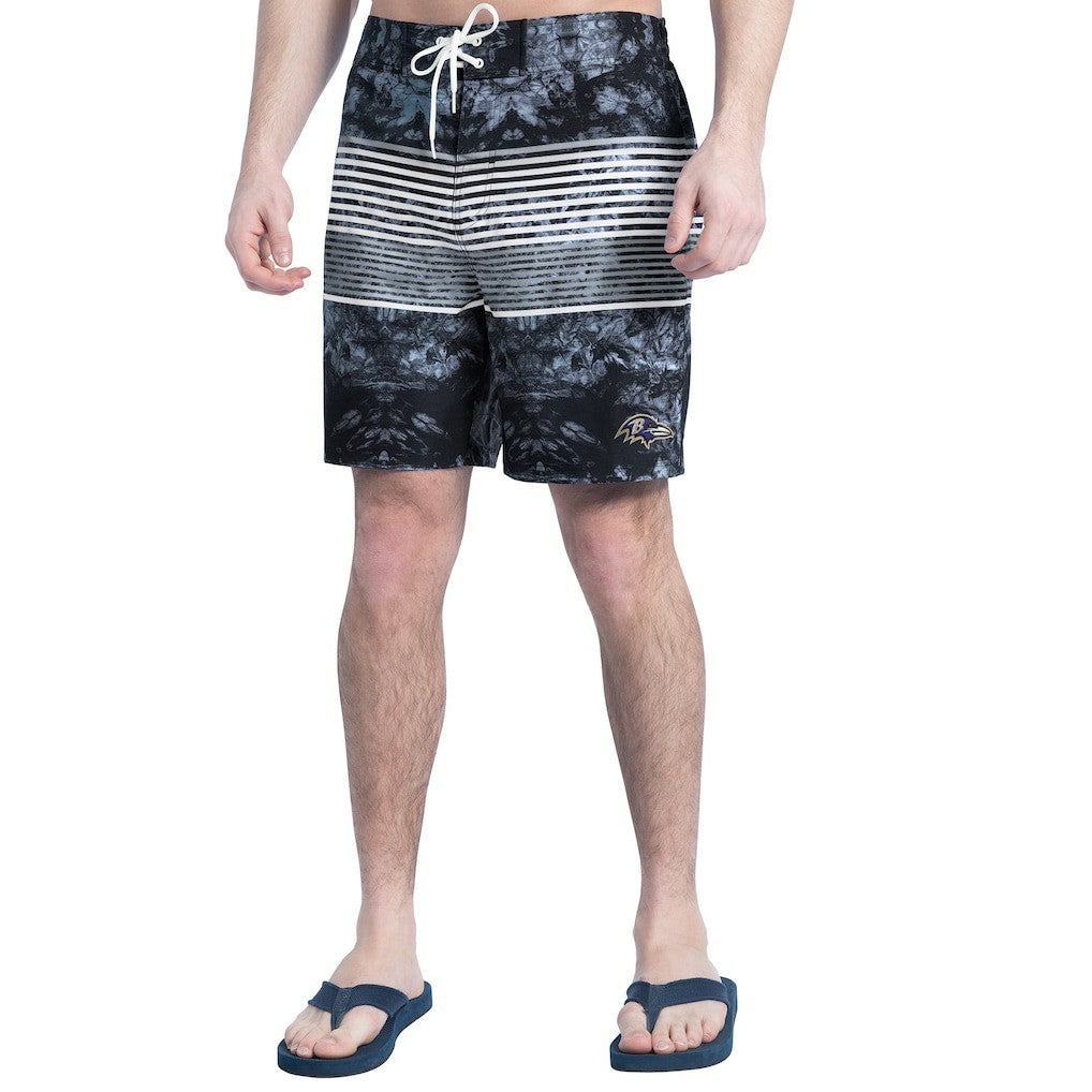 Baltimore Ravens G-III Sports by Carl Banks Horizon Volley Swim Shorts - Black/Gray - NFL