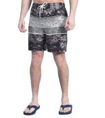 Miami Dolphins G-III Sports by Carl Banks Horizon Volley Swim Shorts - Black/Gray - NFL