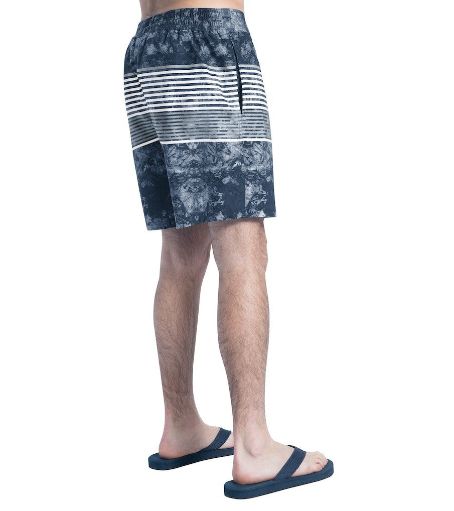 Detroit Lions G-III Sports by Carl Banks Horizon Volley Swim Shorts - Navy/Gray - NFL